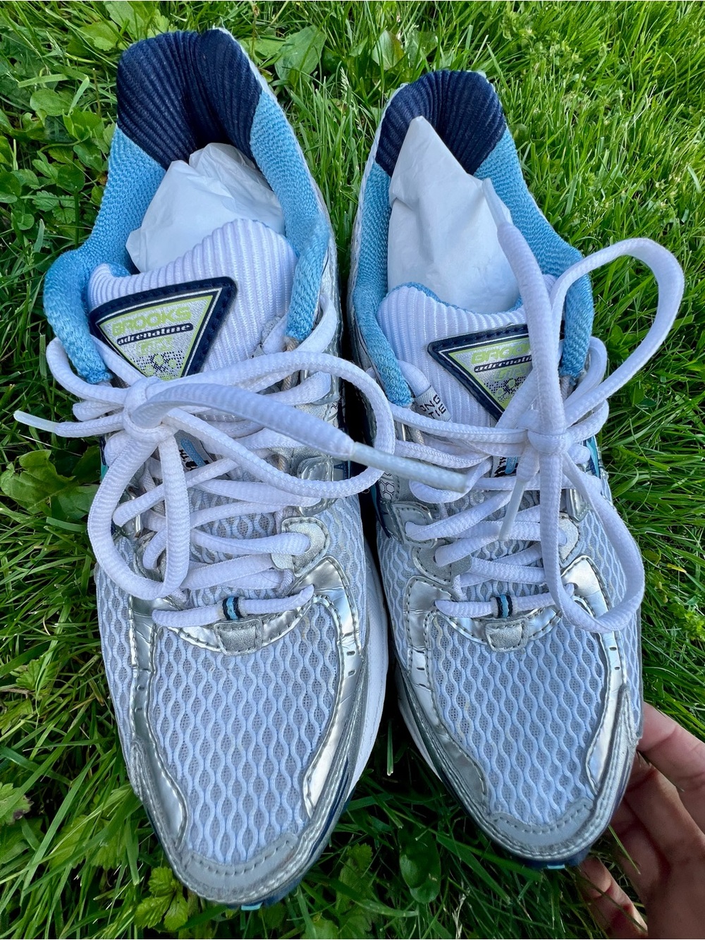 NEW Brooks sneaker GTS 11th Ed. DNA Flextra running shoe blue silver shimmer 8.5 - Picture 3 of 17